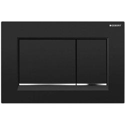 Geberit, Sigma30-Steuerplatte 115.883.KM.1, zum Spülen auf 2 Mengen, schwarze Farbe, poliertes Chrom 115883km1